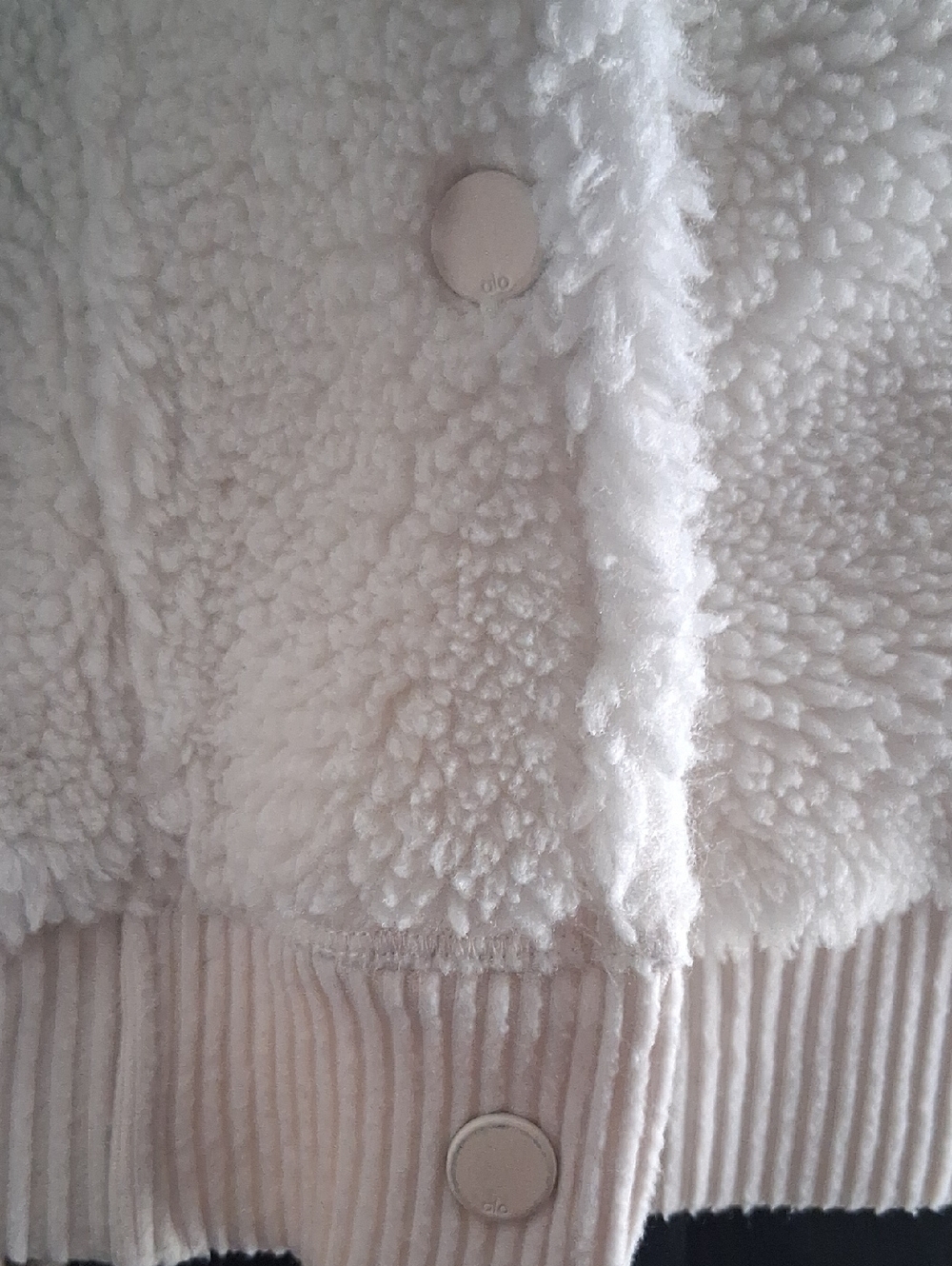 Alo Yoga Sherpa Zip Up Collared Jacket White Small Oversized - Picture 11 of 14